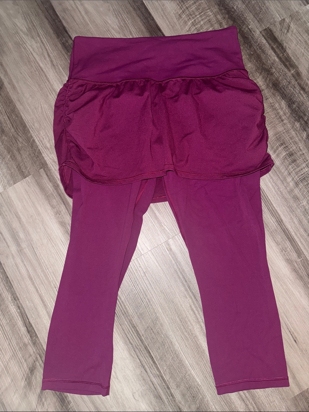 Athleta elation 2 in 1 leggings skirt medium magenta tennis athletic cropped